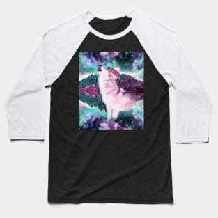 Trippy Psychedelic Wolf In Space Baseball T-Shirt